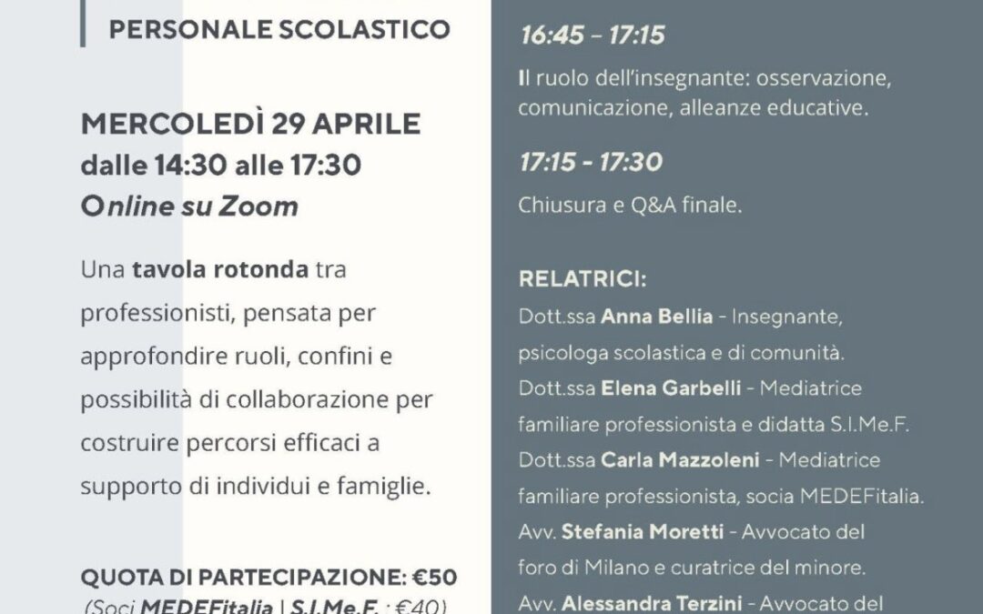 OLTRE IL CONFLITTO: mercoledì 29 aprile online su zoom